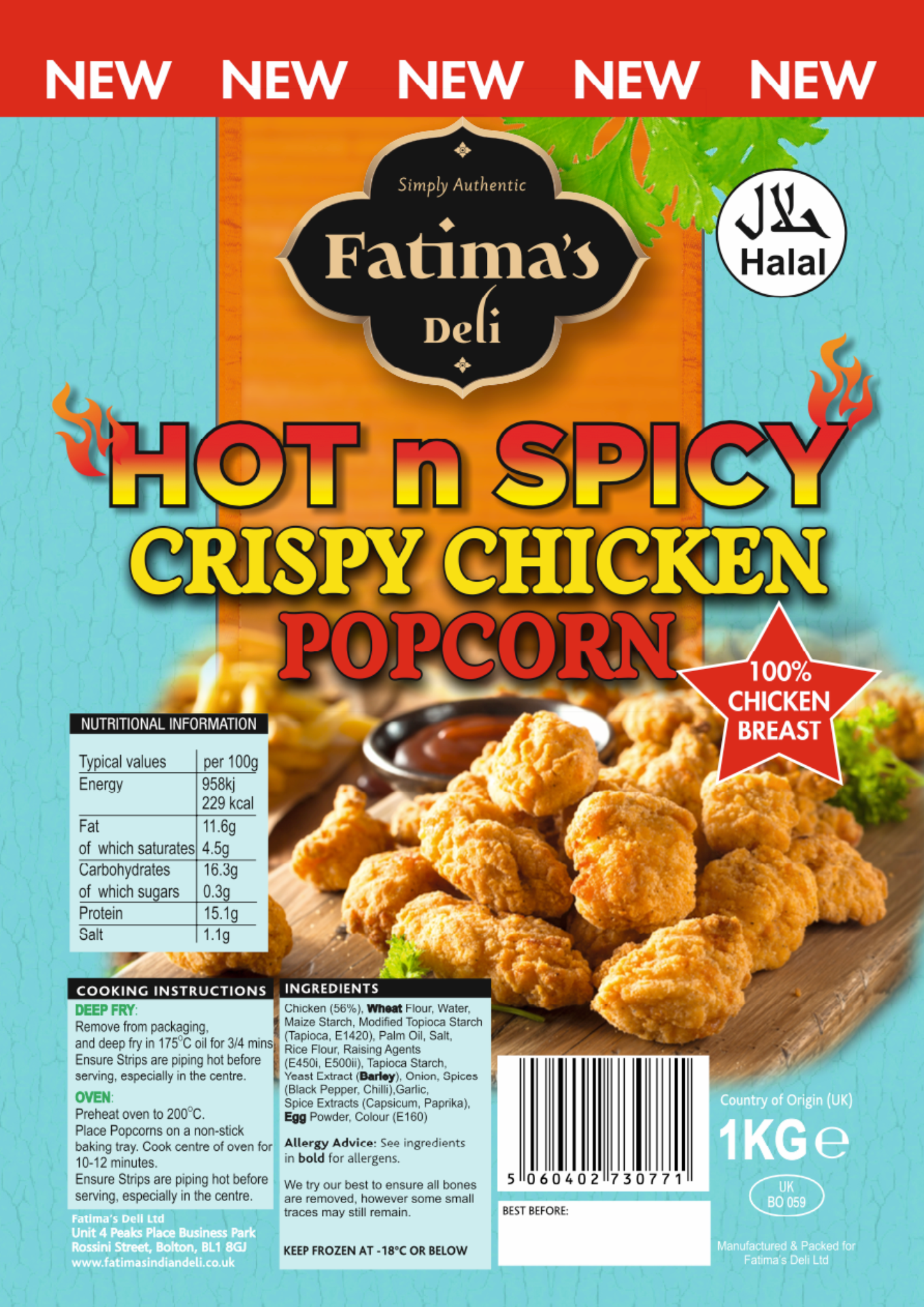 Crispy Popcorn Chicken (Hot N Spicy)