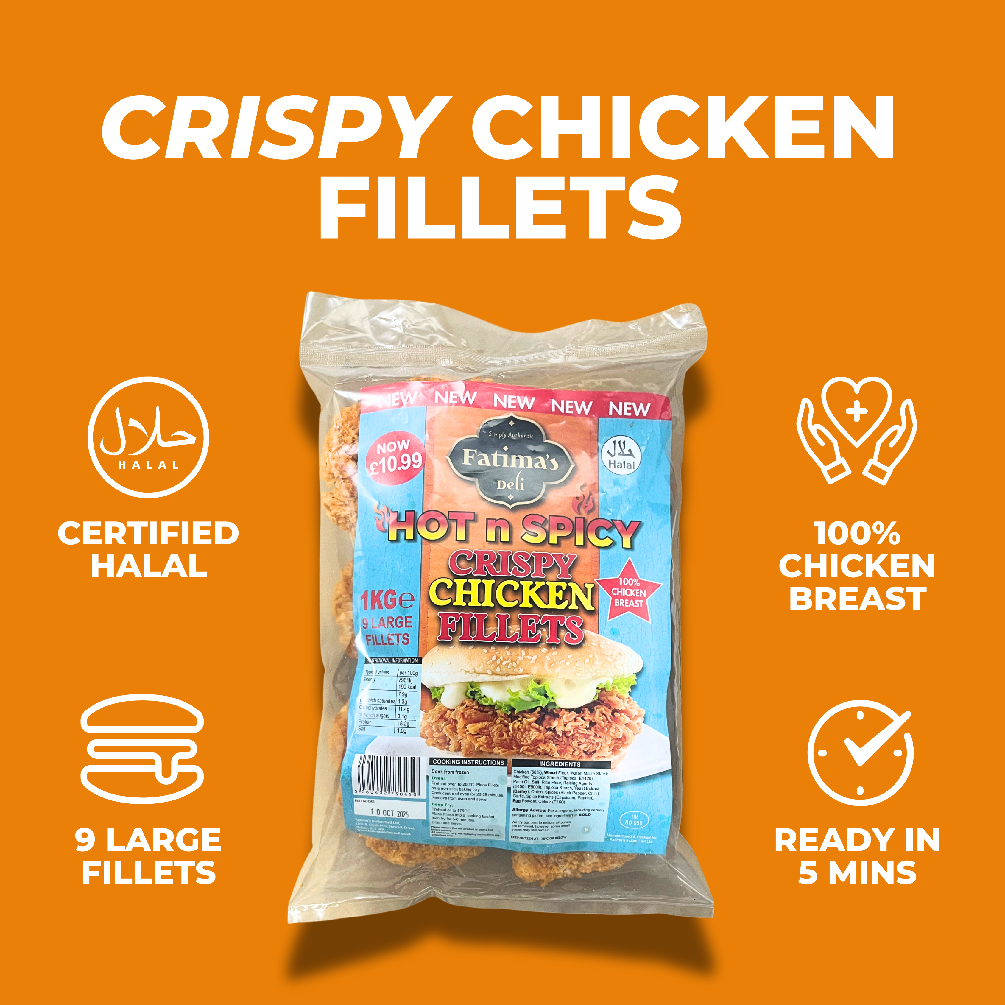 Crispy Chicken Fillets (Hot N Spicy)