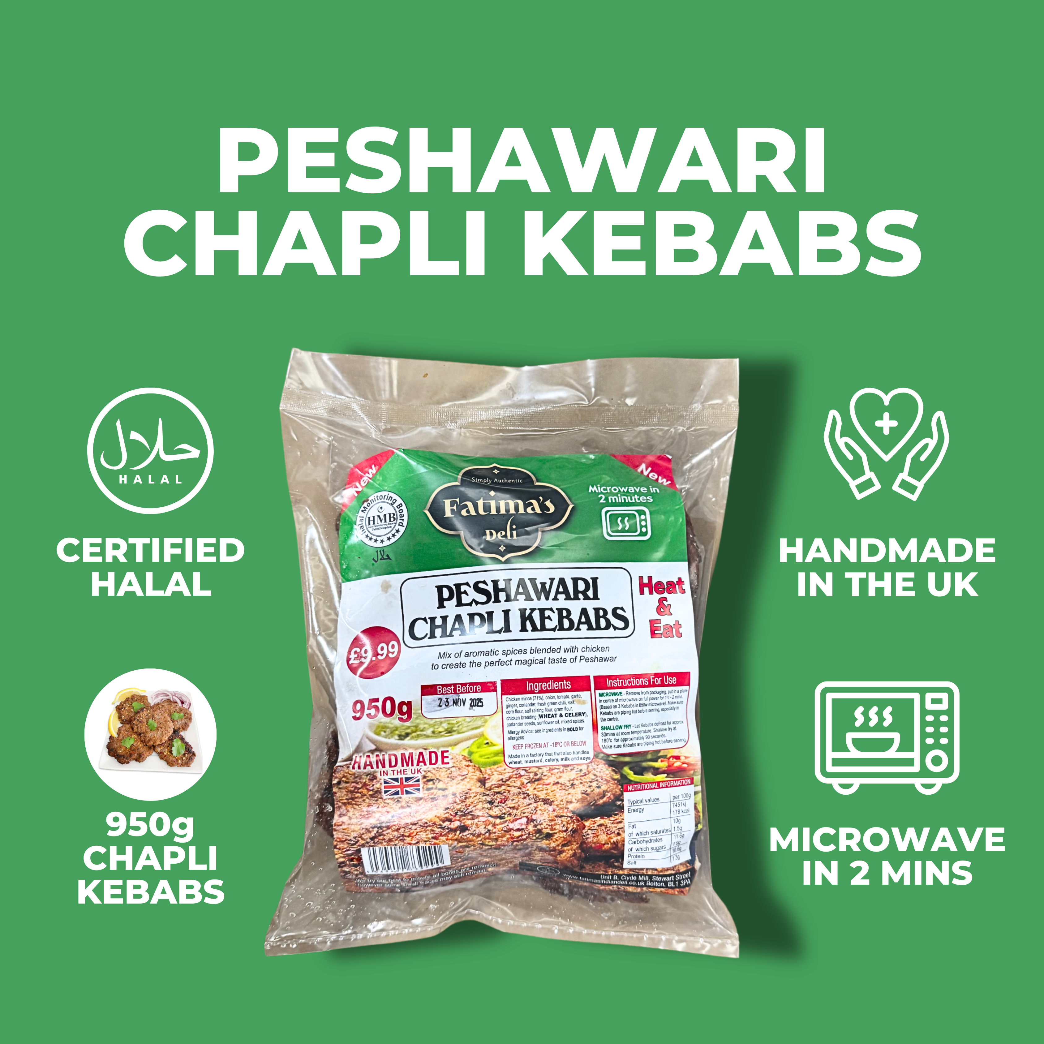 Peshawari Chapli Kebabs (Pack of 14)
