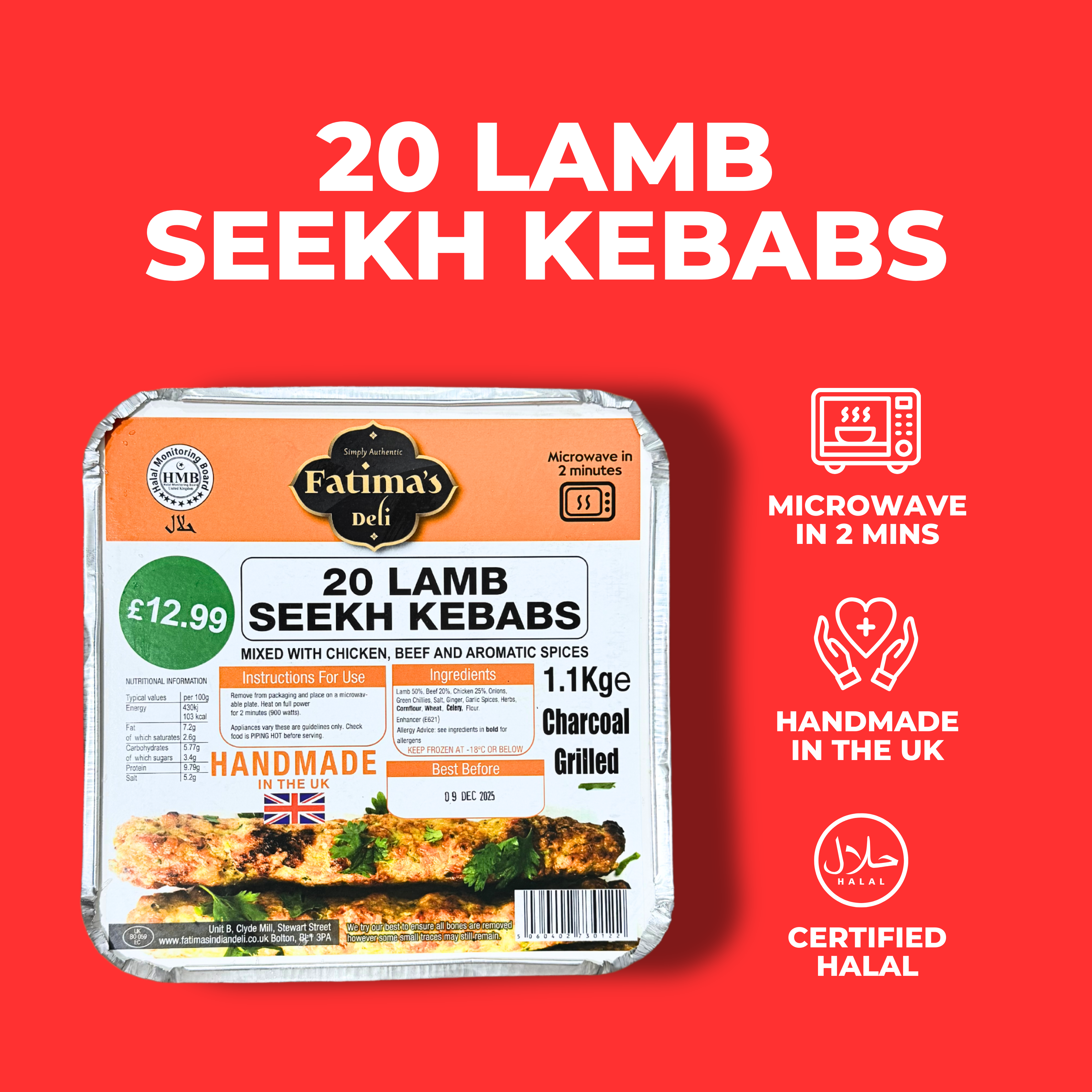 Lamb Seekh Kebabs