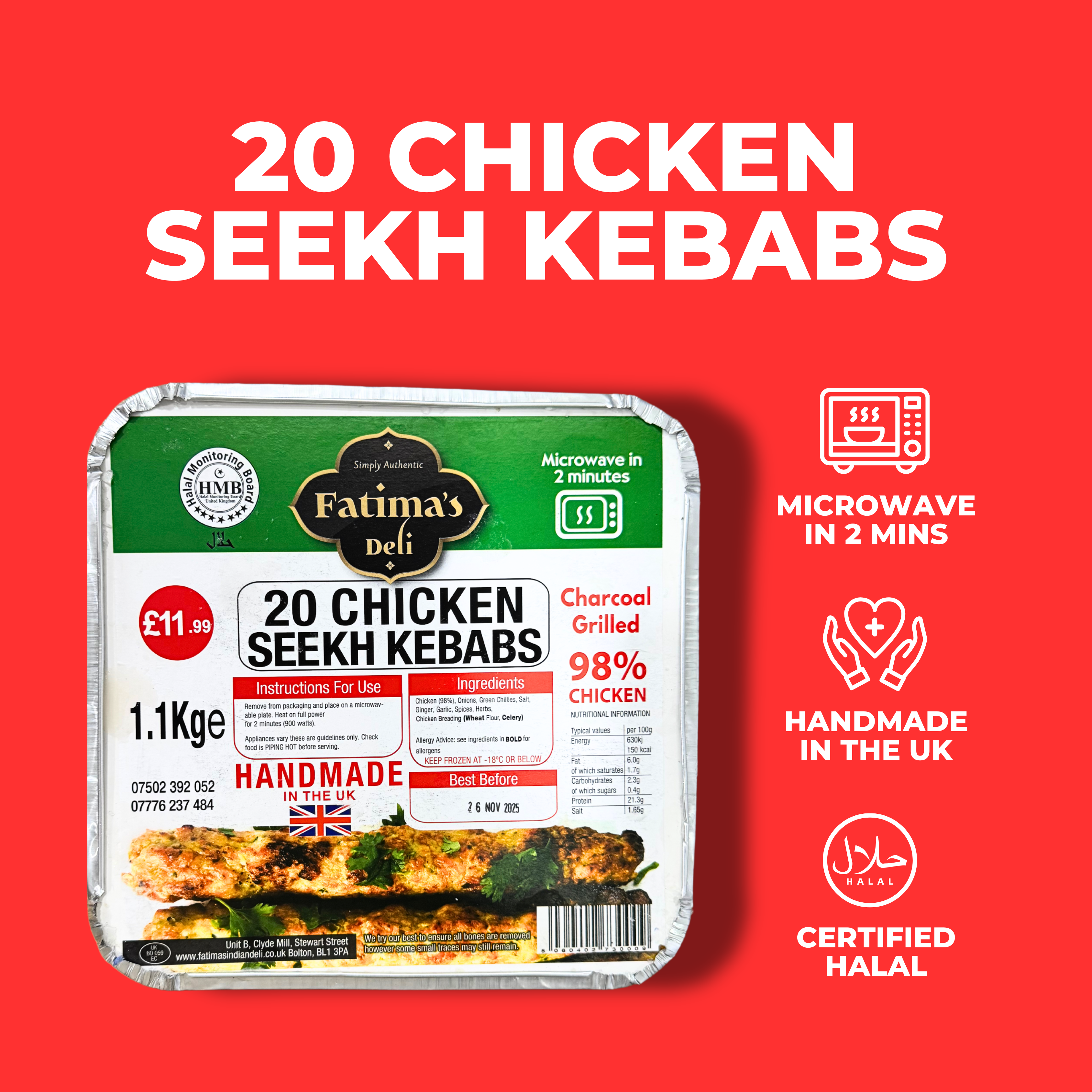 Chicken Seekh Kebabs